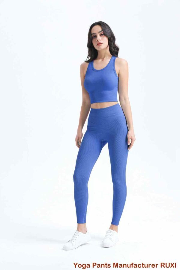 pantaloni yoga negri cu buzunare RUXI me277