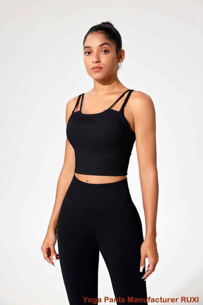 pantaloni de yoga negri înalți RUXI me791
